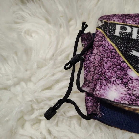 Handmade Purple and Black Fabric Face Mask NWOT - Picture 4 of 5